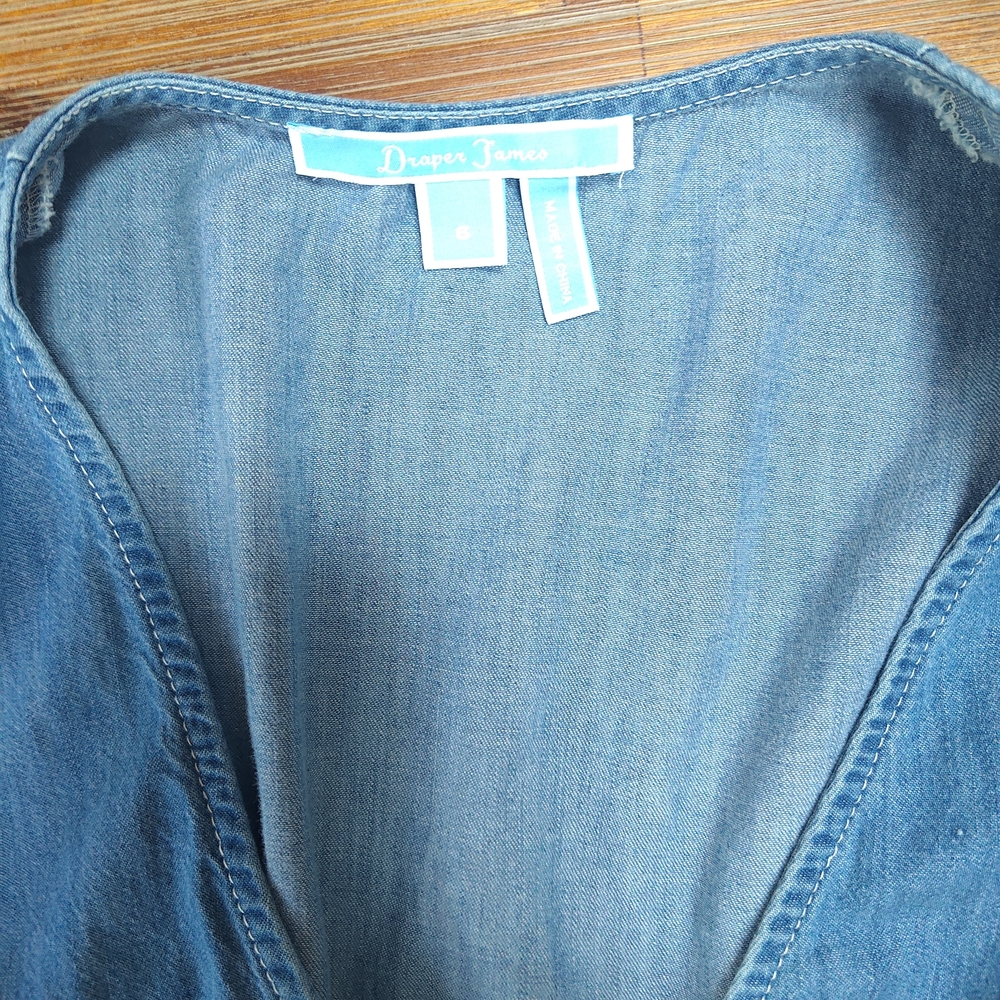 Draper James Light Blue Mini Wrap Dress - Picture 4 of 7